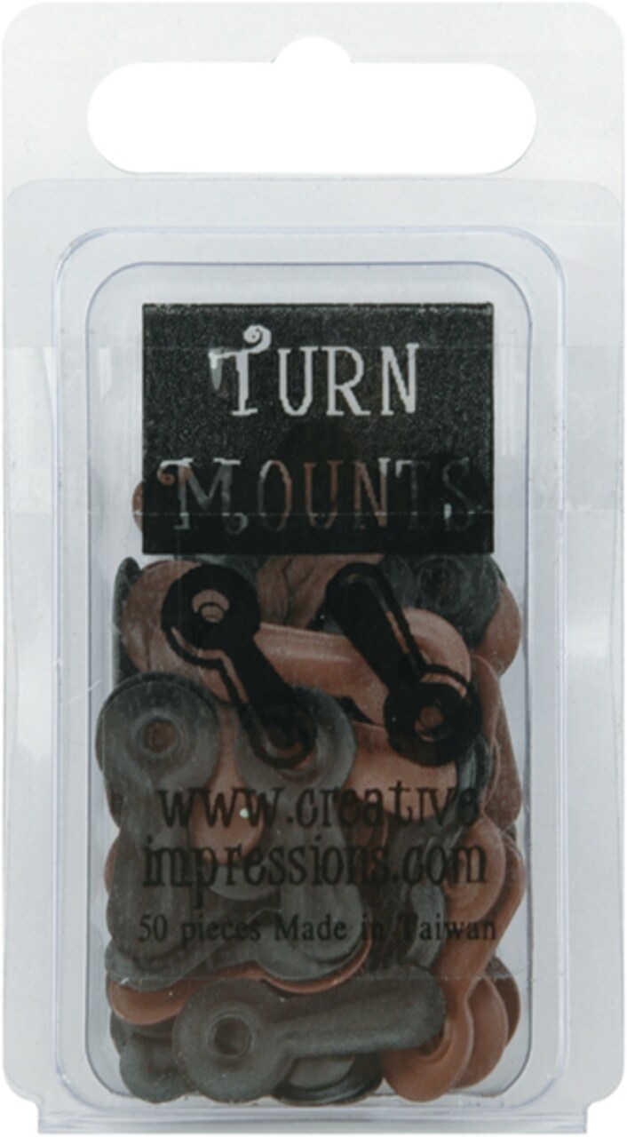 Painted Metal Turn Mounts 50/Pkg-Matte Black &#x26; Brown